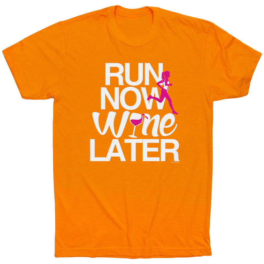 Running Short Sleeve T-Shirt - Run Now Wine Later (Bold)