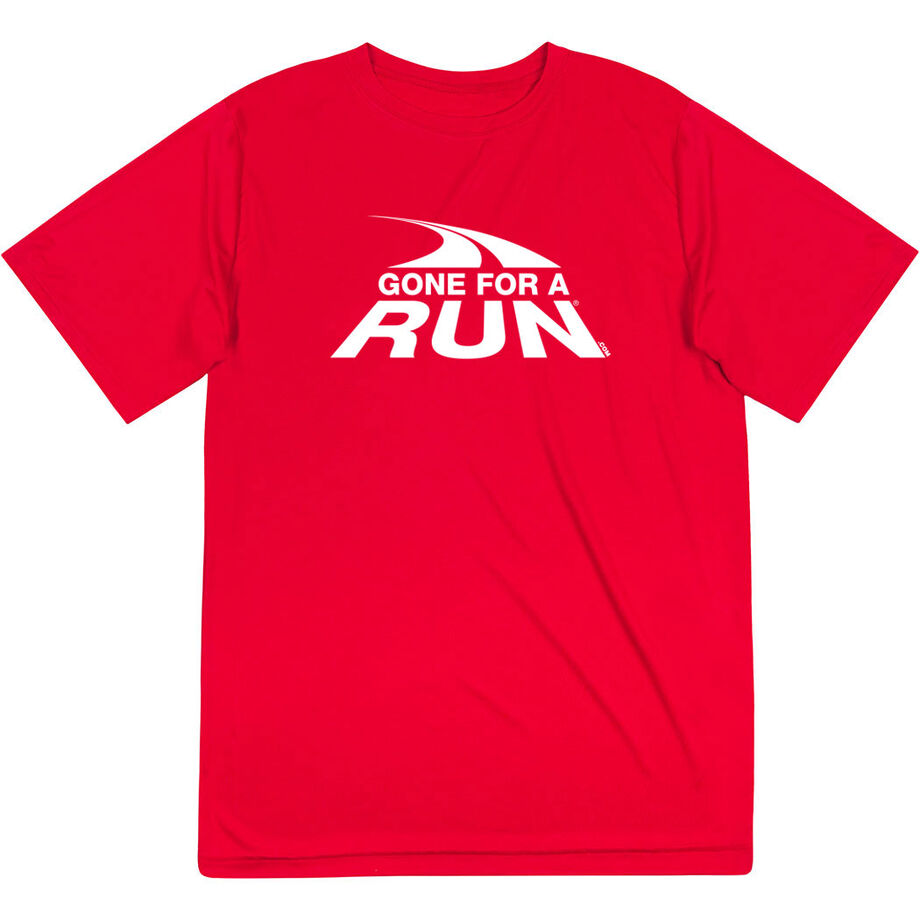 Men's Running Short Sleeve Performance Tee - Gone For a Run White Logo
