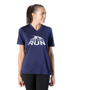 Women's Short Sleeve Tech Tee - Gone For a Run White Logo