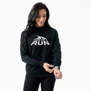Running Raglan Crew Neck Pullover - Gone For a Run White Logo