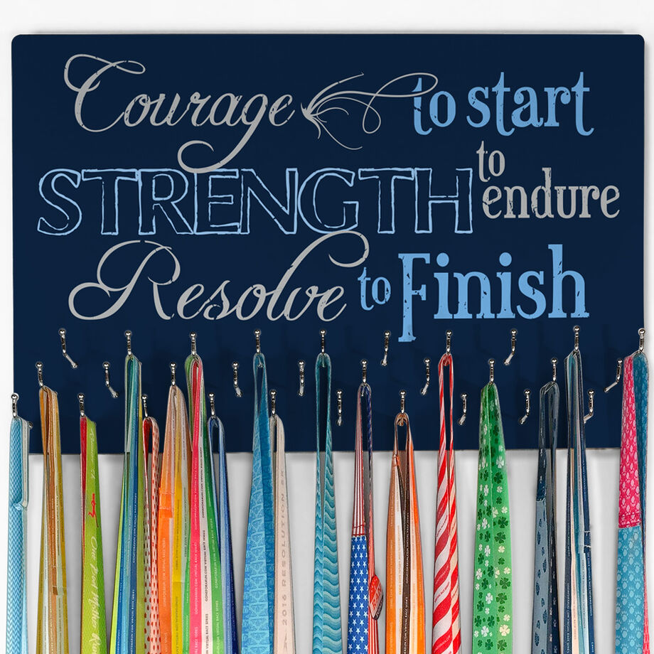 Running Large Hooked on Medals Hanger - Courage To Start