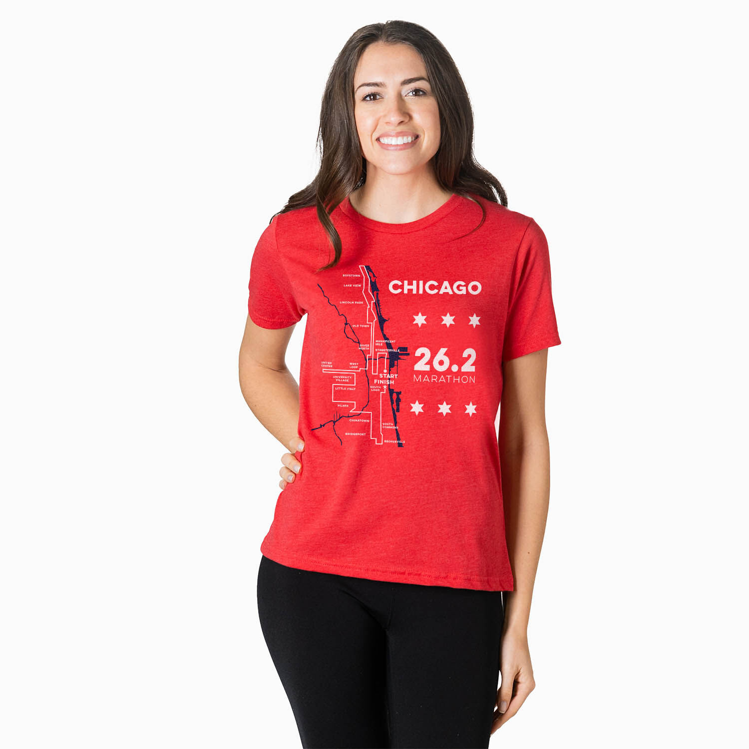 Running Short Sleeve T-Shirt - Chicago Route | Gone For a Run