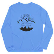 Men's Running Long Sleeve Tech Tee - Life's Short Run Long (Mountains)