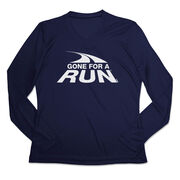 Women's Long Sleeve Tech Tee - Gone For a Run&reg; White Logo