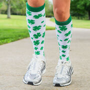 Woven Yakety Yak! Knee High Socks - Lucky Clover