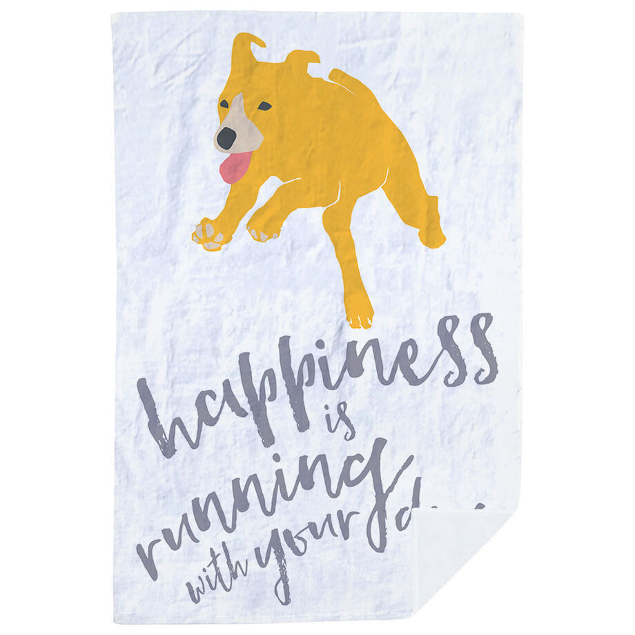 Running Premium Blanket - Happiness Is Running With Your Dog