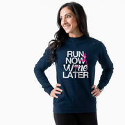 Running Raglan Crew Neck Pullover - Run Now Wine Later (Bold)