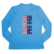 Women's Long Sleeve Tech Tee - Patriotic Run