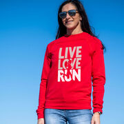 Running Raglan Crew Neck Pullover - Live Love Run Silhouette