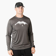 Men's Running Long Sleeve Tech Tee - Trail Runner in the Mountains (Male)