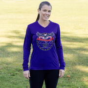 Women's Long Sleeve Tech Tee - We Run Free Because Of The Brave