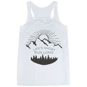 Flowy Racerback Tank Top - Life's Short Run Long (Mountains)