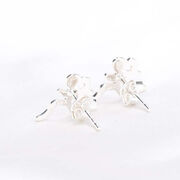 Sterling Silver Mini Running Stick Figure Post Earrings