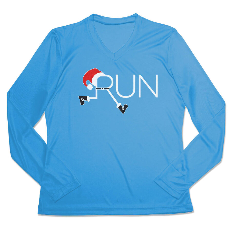 Women's Long Sleeve Tech Tee - Let's Run For Christmas