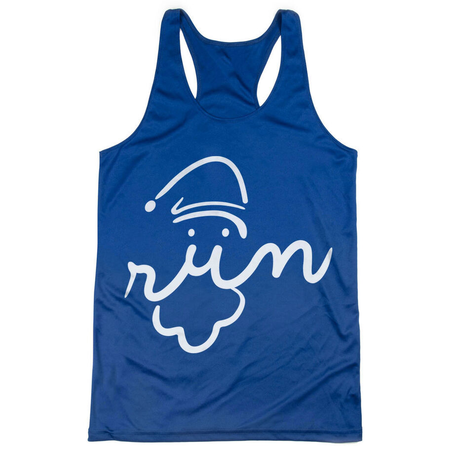 Women's Racerback Performance Tank Top - Santa Run Face