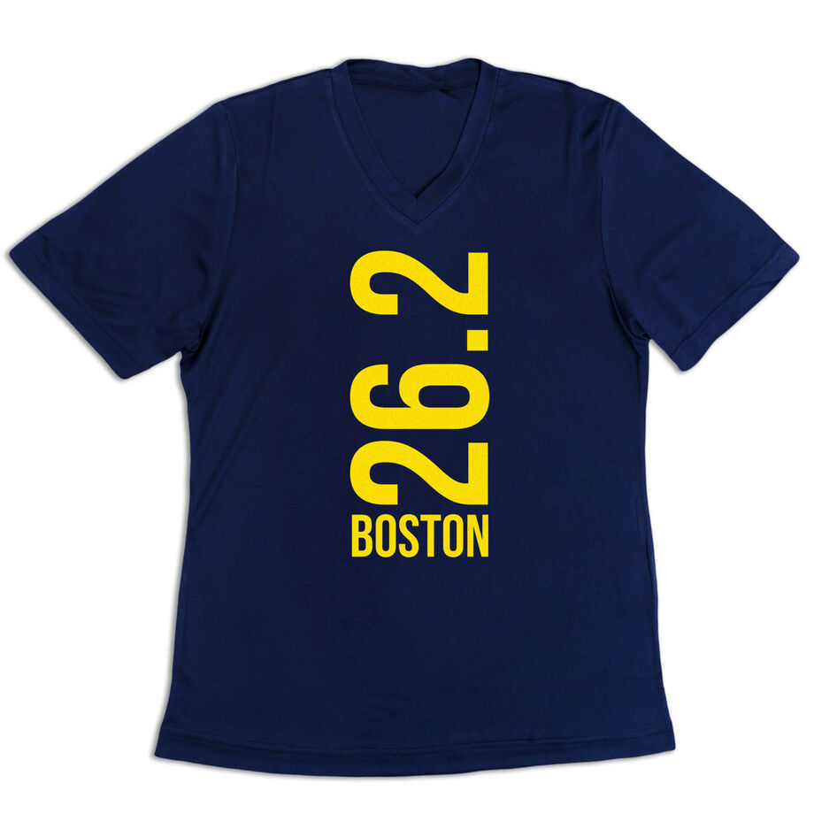 Women's Short Sleeve Tech Tee - Boston 26.2 Vertical
