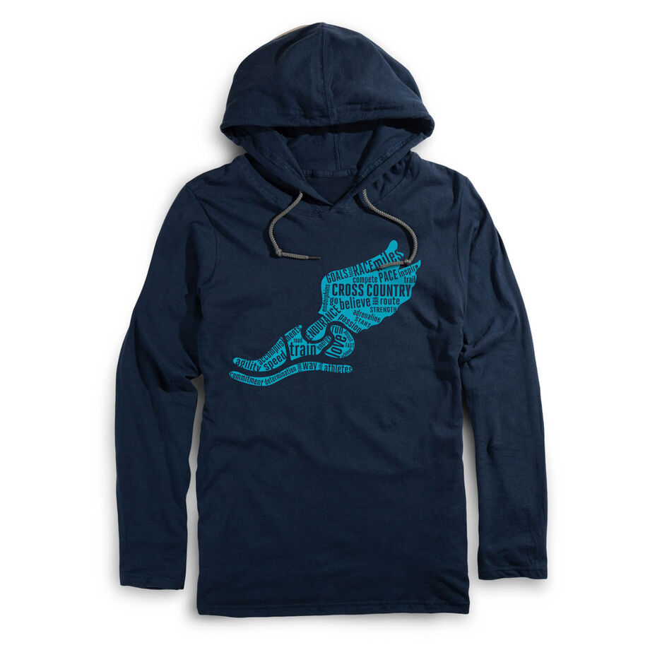 Cross Country Lightweight Hoodie - Winged Foot Inspirational Words