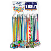 Running Large Hooked on Medals and Bib Hanger - States I've Run