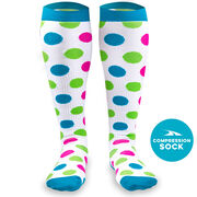 Polka Dot Compression Knee Socks