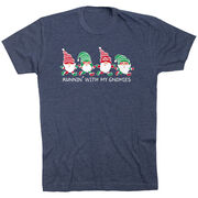 Running Short Sleeve T-Shirt - Runnin' With My Gnomies&reg; - Christmas