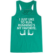 Running Flowy Racerback Tank Top - Running's My Favorite (Simple)