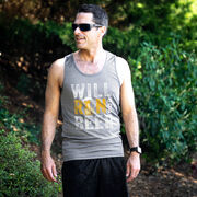 Men's Running Performance Tank Top - Will Run For Beer