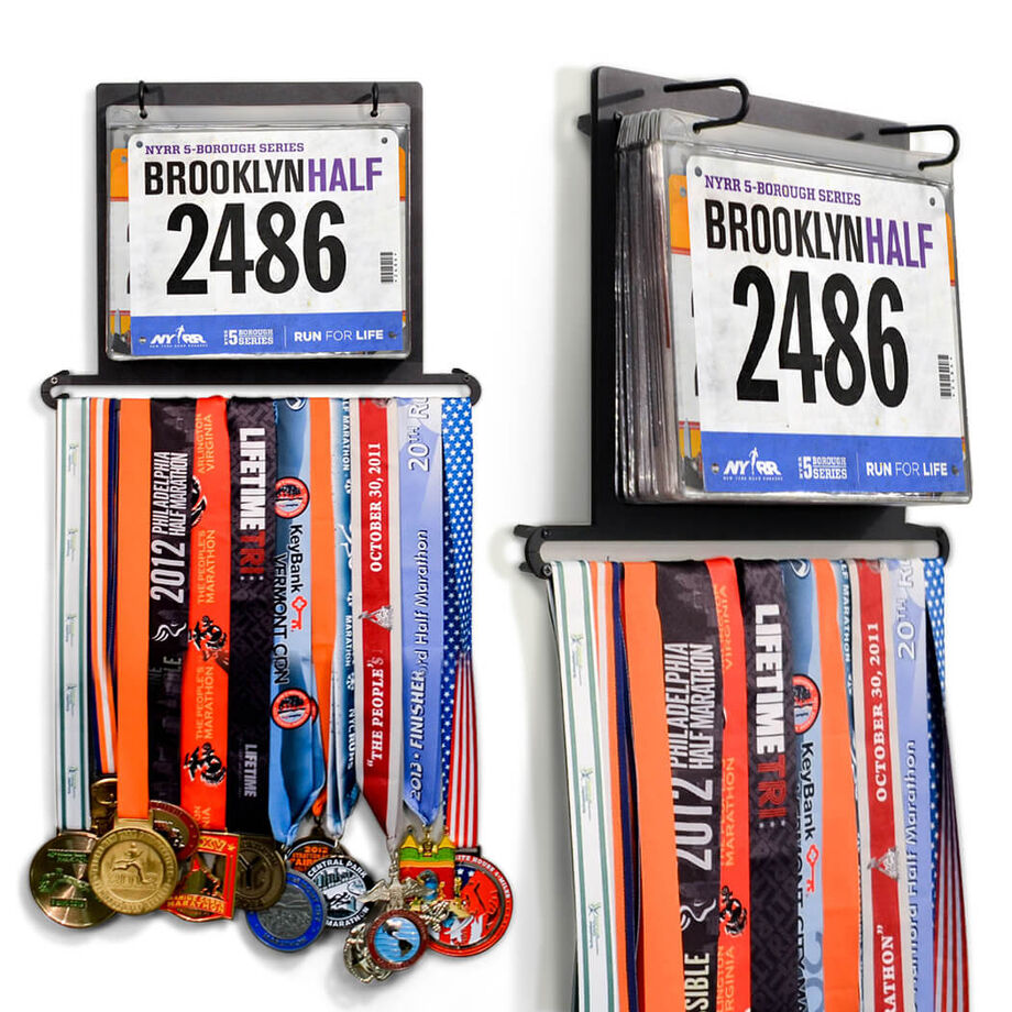 50 States Medal Holder With Race Bib Holder Clips and 50 Hooks on