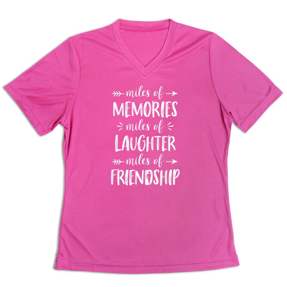 Women's Short Sleeve Tech Tee - Miles of Friendship Mantra