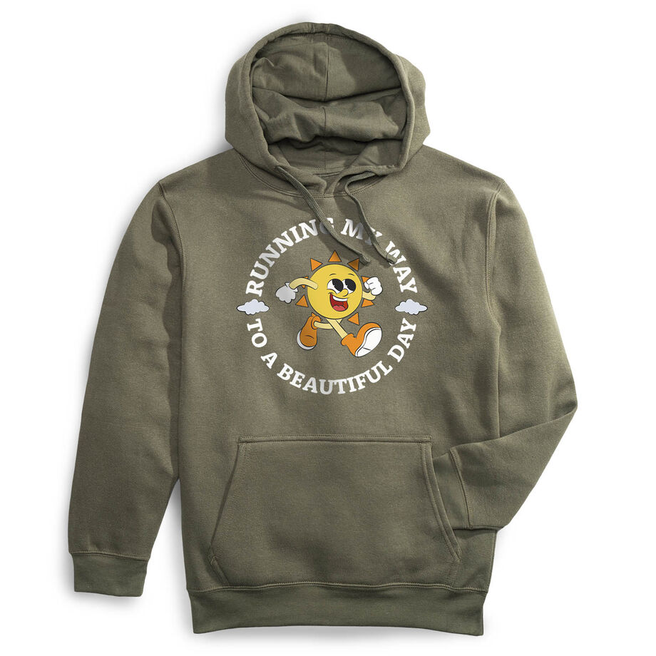 Statement Fleece Hoodie - Running My Way to a Beautiful Day