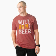 Running Short Sleeve T- Shirt - Will Run For Beer