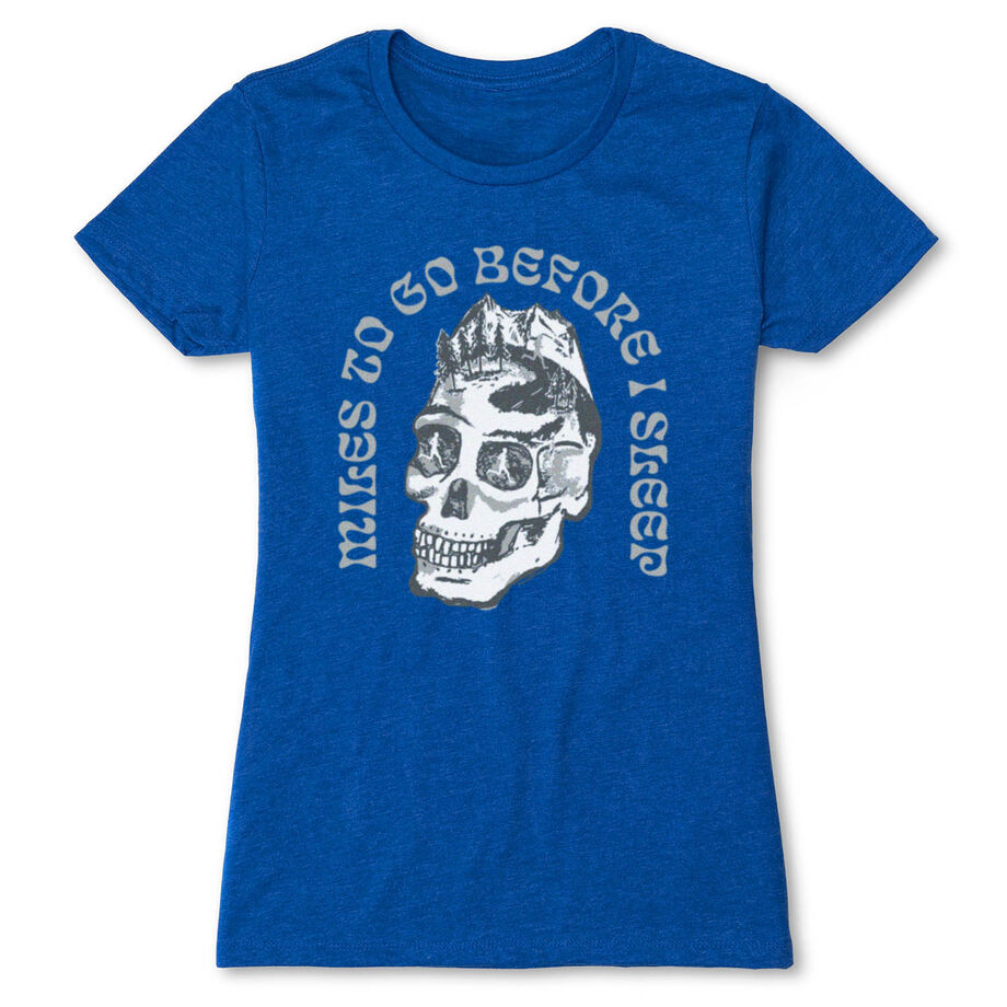 Women's Everyday Runners Tee - Miles To Go Before I Sleep - Skull