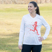 Women's Long Sleeve Tech Tee - Heartfelt Runner Girl