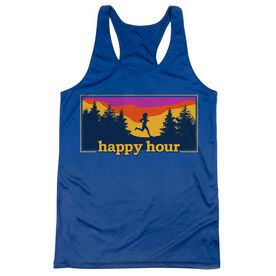 Women's Racerback Performance Tank Top - Happy Hour