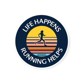 Running Sticker - Life Happens, Running Helps