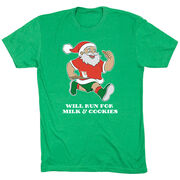 Running Short Sleeve T-Shirt - Will Run for Milk and Cookies