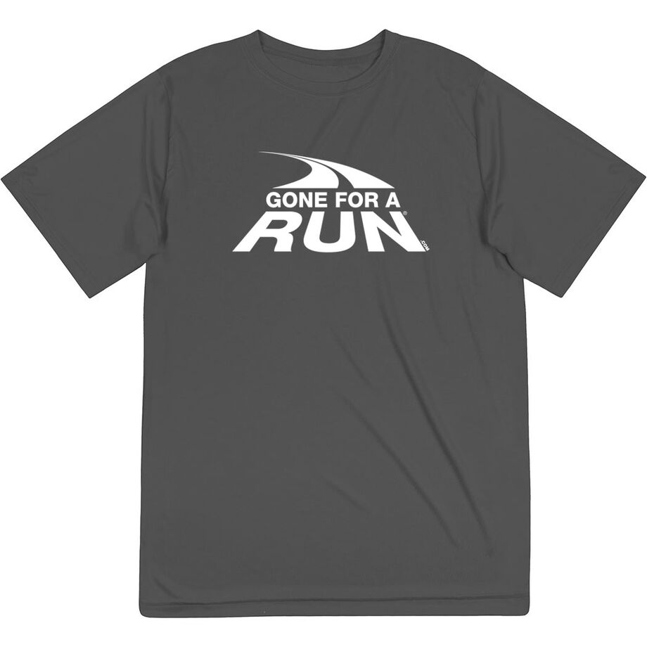 Men's Running Short Sleeve Performance Tee - Gone For a Run White Logo
