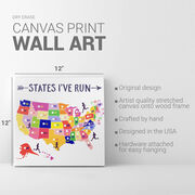 Running Canvas Wall Art - States I've Run