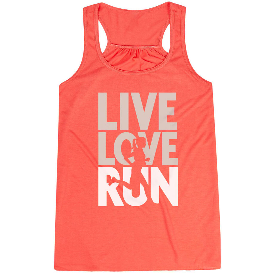 Flowy Racerback Tank Top - Live Love Run Silhouette