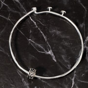 Sterling Silver Adjustable Bangle Bracelet - Antiqued 26.2 Marathon
