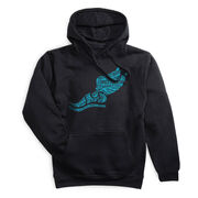 Statement Fleece Hoodie -  Winged Foot Inspirational Words