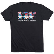 Running Short Sleeve T-Shirt - Runnin' With My Patriotic Gnomies