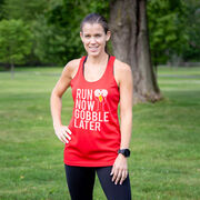 Women's Racerback Performance Tank Top - Run Now Gobble Later (Bold)