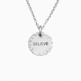 Livia Collection Sterling Silver Scalloped Believe Necklace
