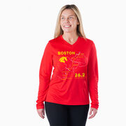 Women's Long Sleeve Tech Tee - Boston Route