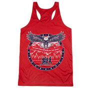 Women's Racerback Performance Tank Top - We Run Free Because Of The Brave