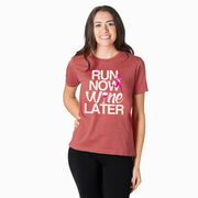 Running Short Sleeve T-Shirt - Run Now Wine Later (Bold)