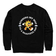 Running Raglan Crew Neck Sweatshirt - Running My Way to a Beautiful Day