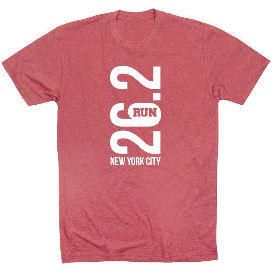 Running Short Sleeve T-Shirt - New York City 26.2 Vertical