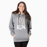 Statement Fleece Hoodie -  Live Love Run Silhouette