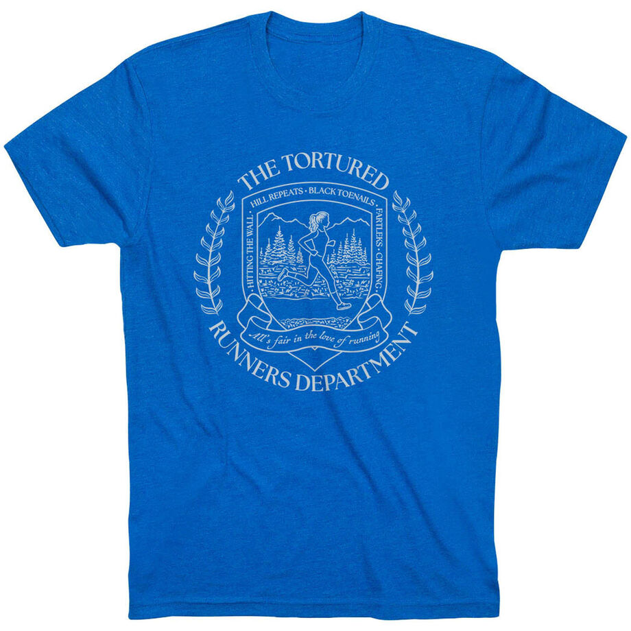 Running Short Sleeve T-Shirt - The Tortured Runners Department [Adult X-Large/Royal] - SS